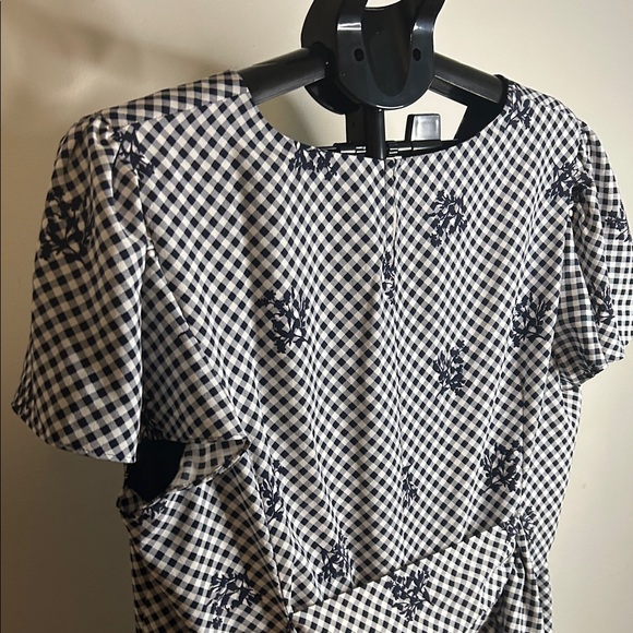 Anne Klein Black and White Gingham Midi Dress - Picture 9 of 14